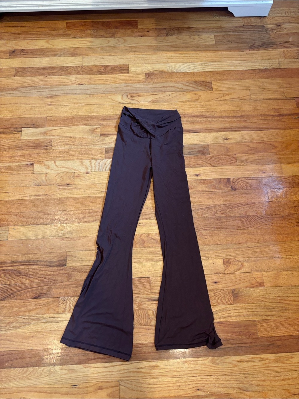 aerie Brown Fold-Over Waist Yoga Flare Leggings